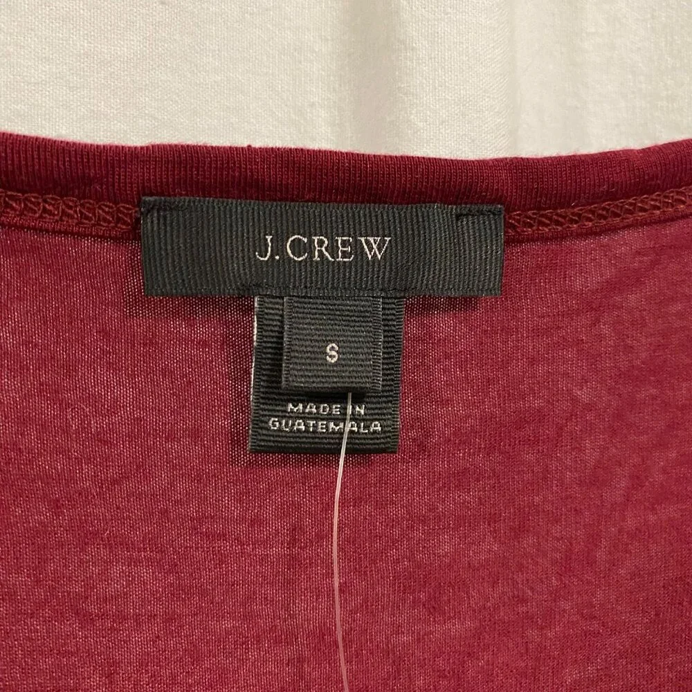 J. Crew Burgundy Scoop Neck High-Low‎ Tunic Top NWT Size S